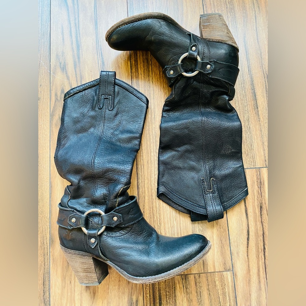 Frye Billie Harness Black Leather Women’s 6
